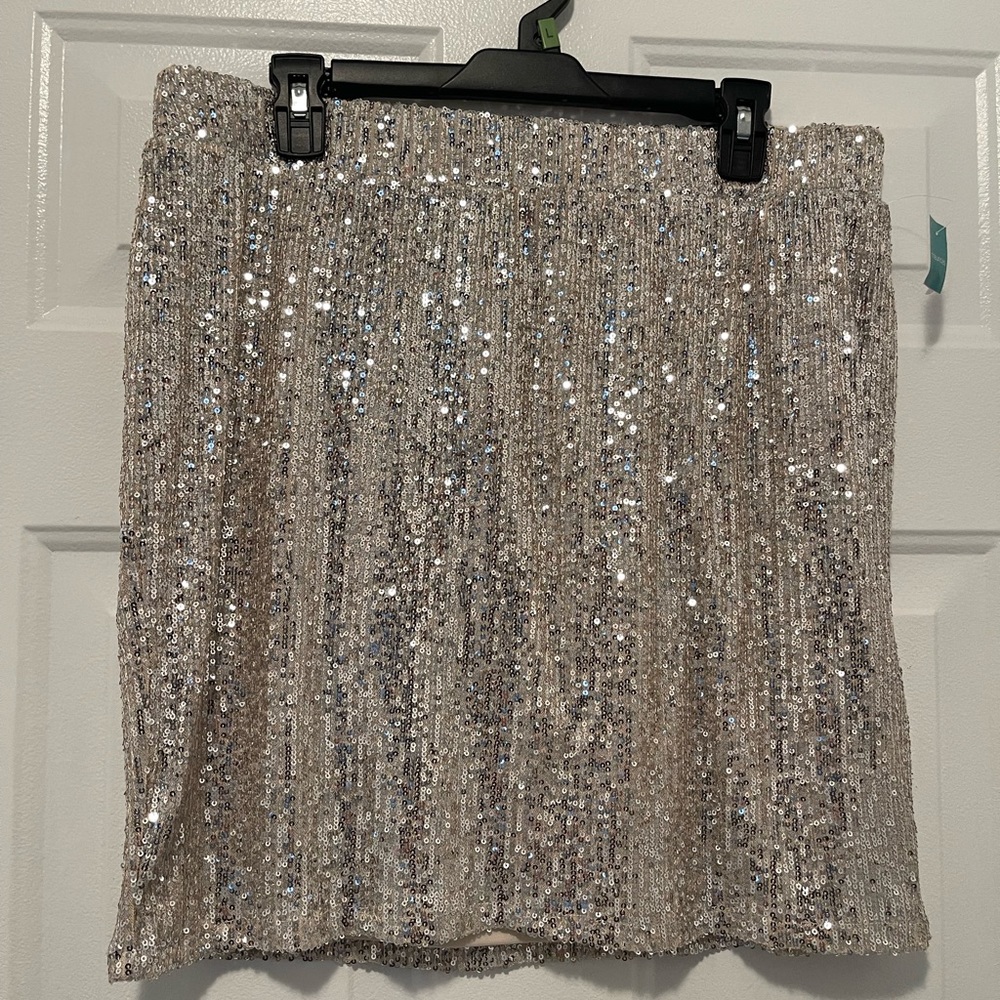 Maurice’s thigh length sequin skirt. Only worn once while modeling during x-mas.